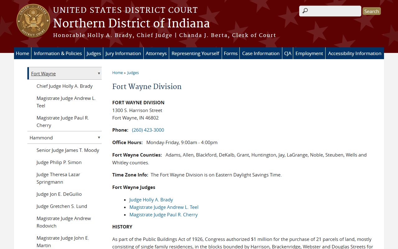 LaGrange County federal district court division records distinction