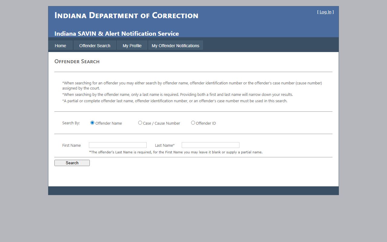 LaGrange County inmate search Indiana SAVIN offender search